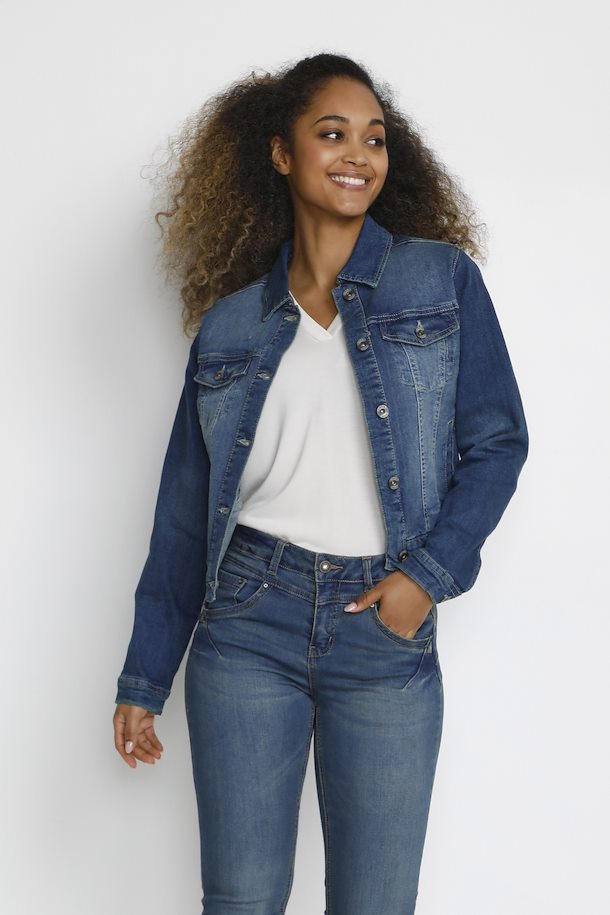 Lisa gallajakki frá Cream - blue denim