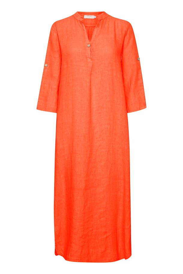 Bellis caftan kjóll frá Cream úr hör- orange